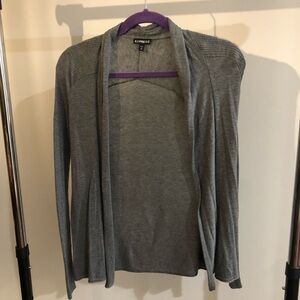 Express Charcoal Knit Open Front Cardigan